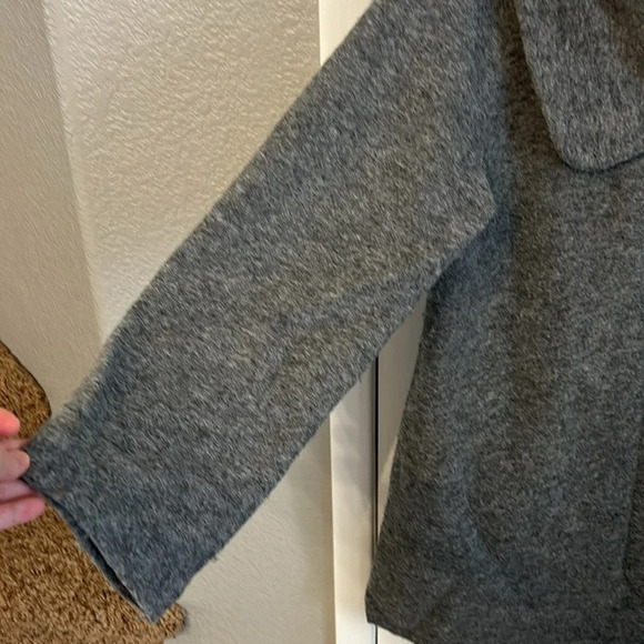 The Seville Row Co London Women’s (M) Gray Wool Pea Coat Peter Pan Collar - Picture 3 of 6